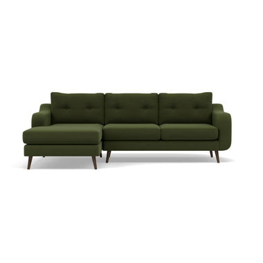 Phoebe Large Chaise Sofa - Large Chaise Sofa LHF Standard Back Grade B - Left Hand Facing Sterling Home 22 Plush Velvet Vine American Walnut