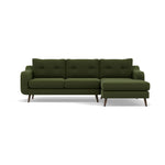 Phoebe Large Chaise Sofa - Large Chaise Sofa RHF Standard Back Grade B - Right Hand Facing Sterling Home 18 Plush Velvet Vine American Walnut