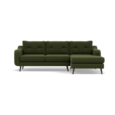 Phoebe Large Chaise Sofa - Large Chaise Sofa RHF Standard Back Grade B - Right Hand Facing Sterling Home 18 Plush Velvet Vine American Walnut