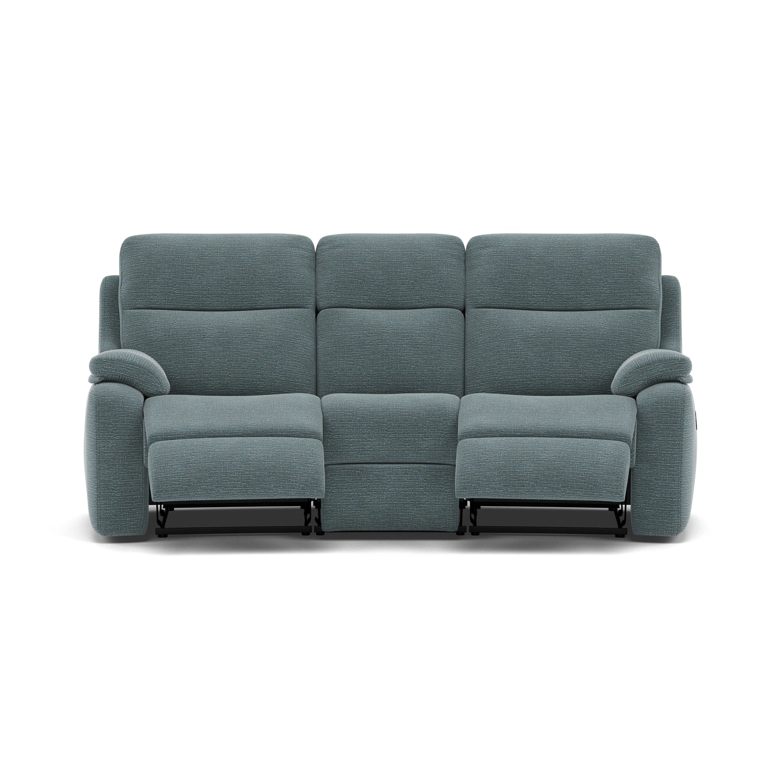 G Plan Kingsbury 3 Seater Curved Recliner Sofa - 3 Seater Power Recliner Curved Sofa Double with USB Grade B - Power Recliner with USB 3 Seater Sofas Sterling Home 3 B925 Waffle Marine