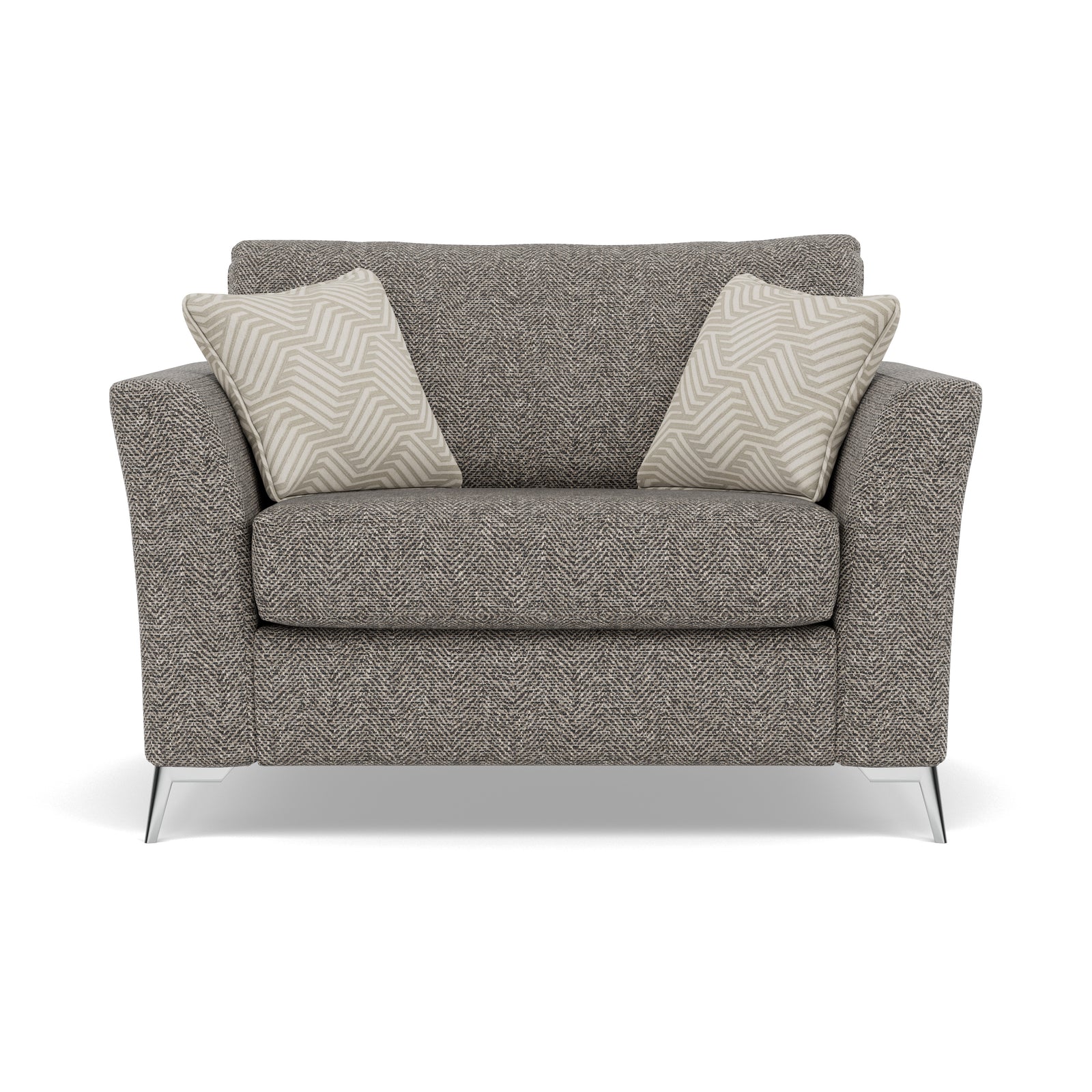 Chilton Loveseat - Cuddler Sofa Fabric Loveseats Sterling Home 3 Chrome Feet Barley Charcoal