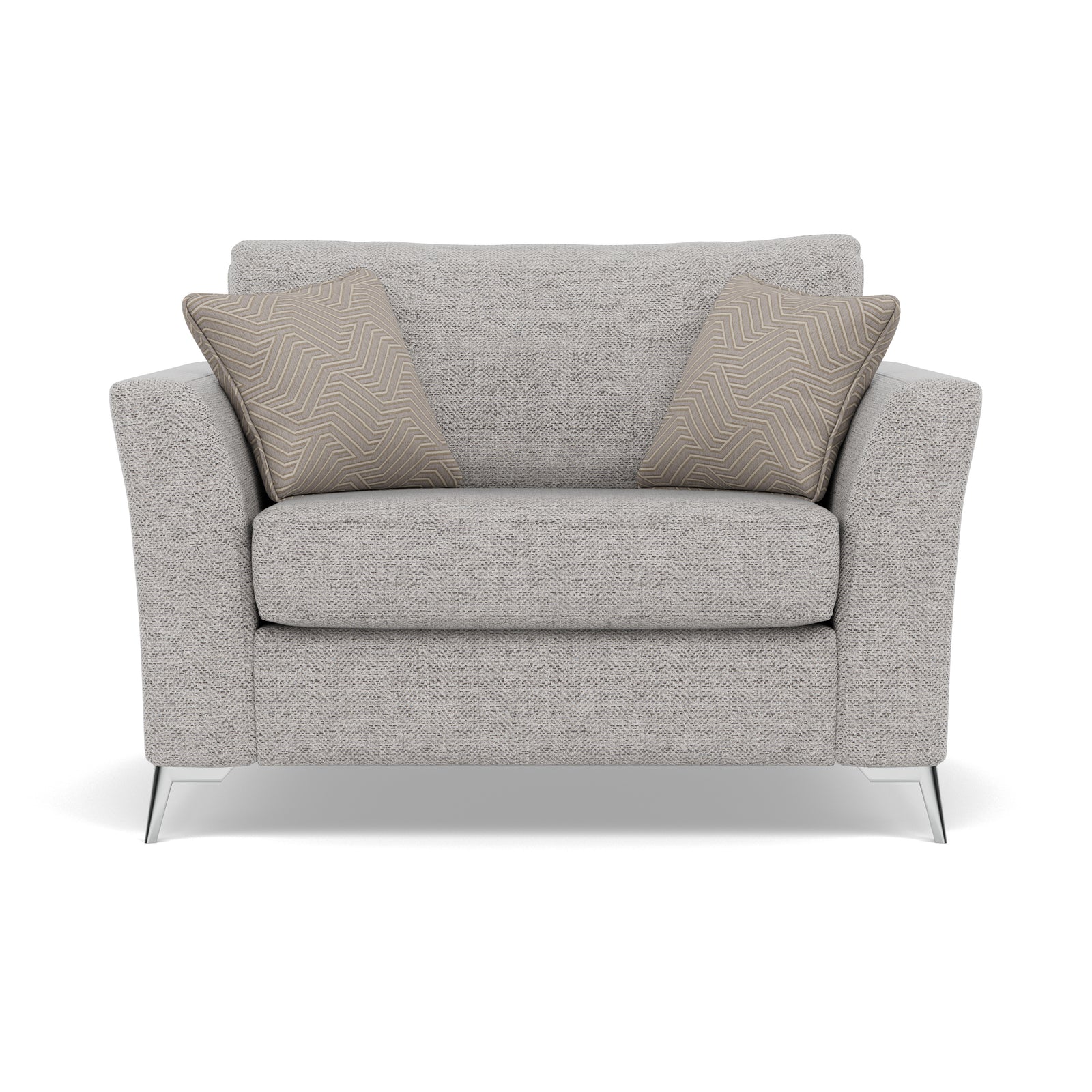 Chilton Loveseat - Cuddler Sofa Fabric Loveseats Sterling Home 4 Chrome Feet Barley Clay