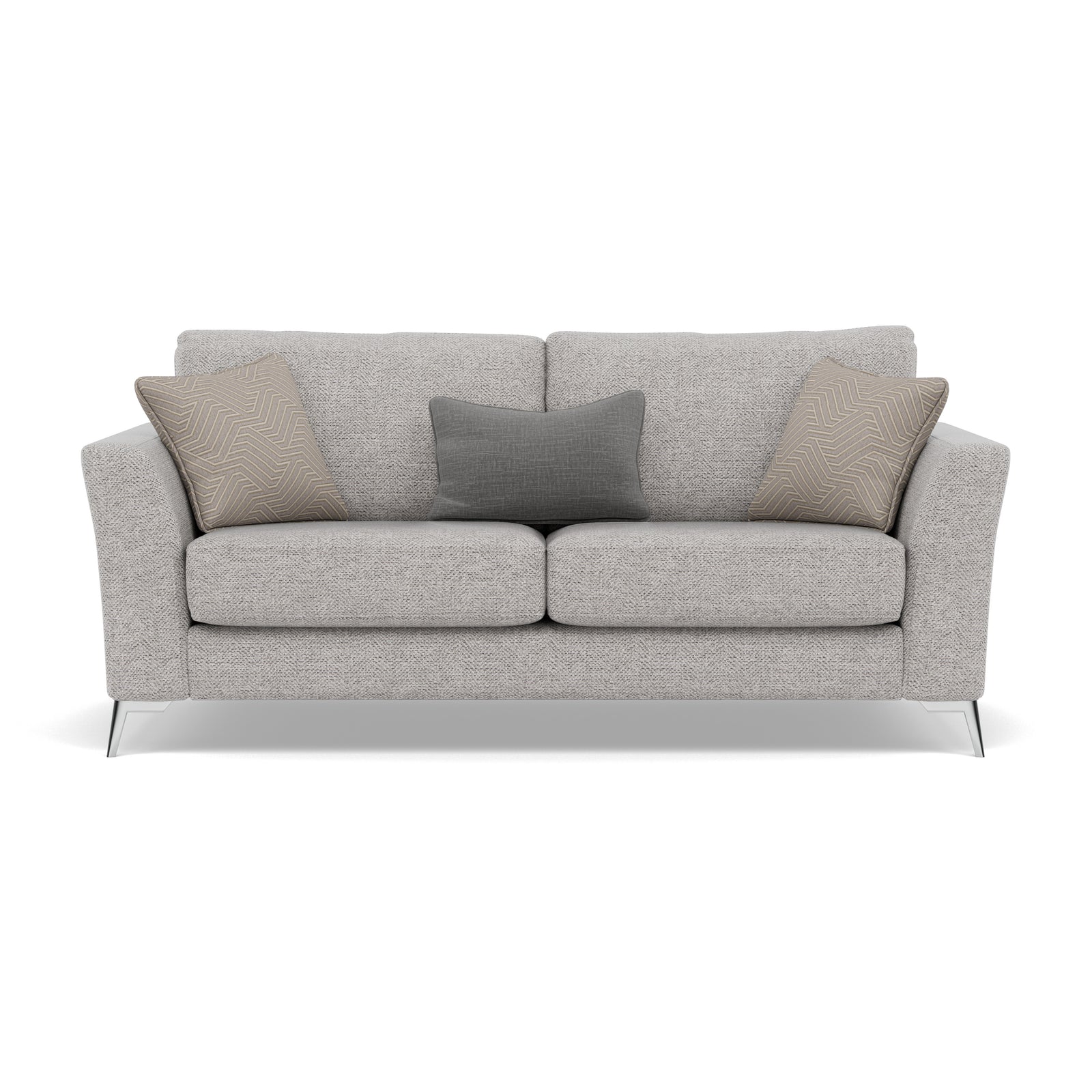 Chilton Small 3 Seater Sofa - 2.5 Seater Sofa Fabric 3 Seater Sofas Sterling Home 4 Chrome Feet Barley Clay