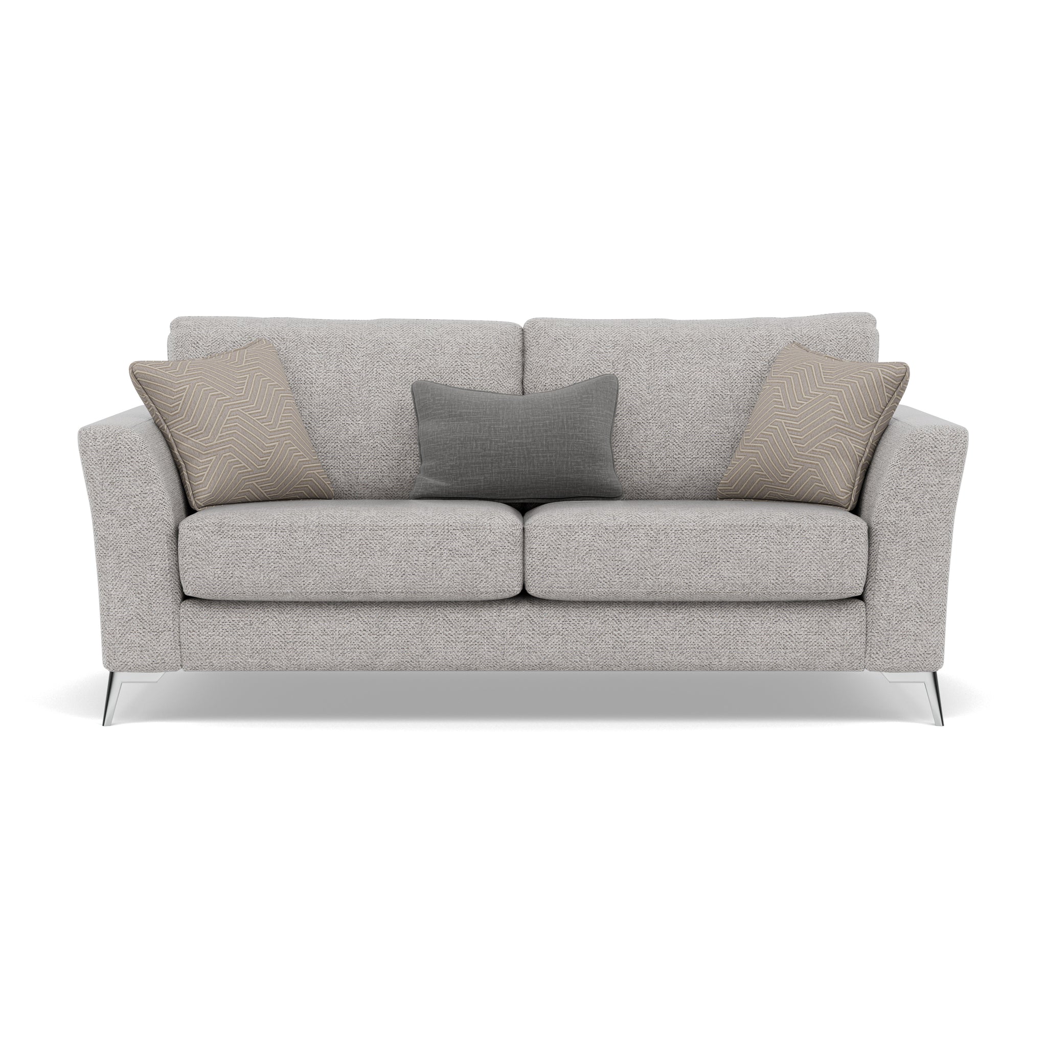 Chilton Small 3 Seater Sofa - 2.5 Seater Sofa Fabric 3 Seater Sofas Sterling Home 4 Chrome Feet Barley Clay