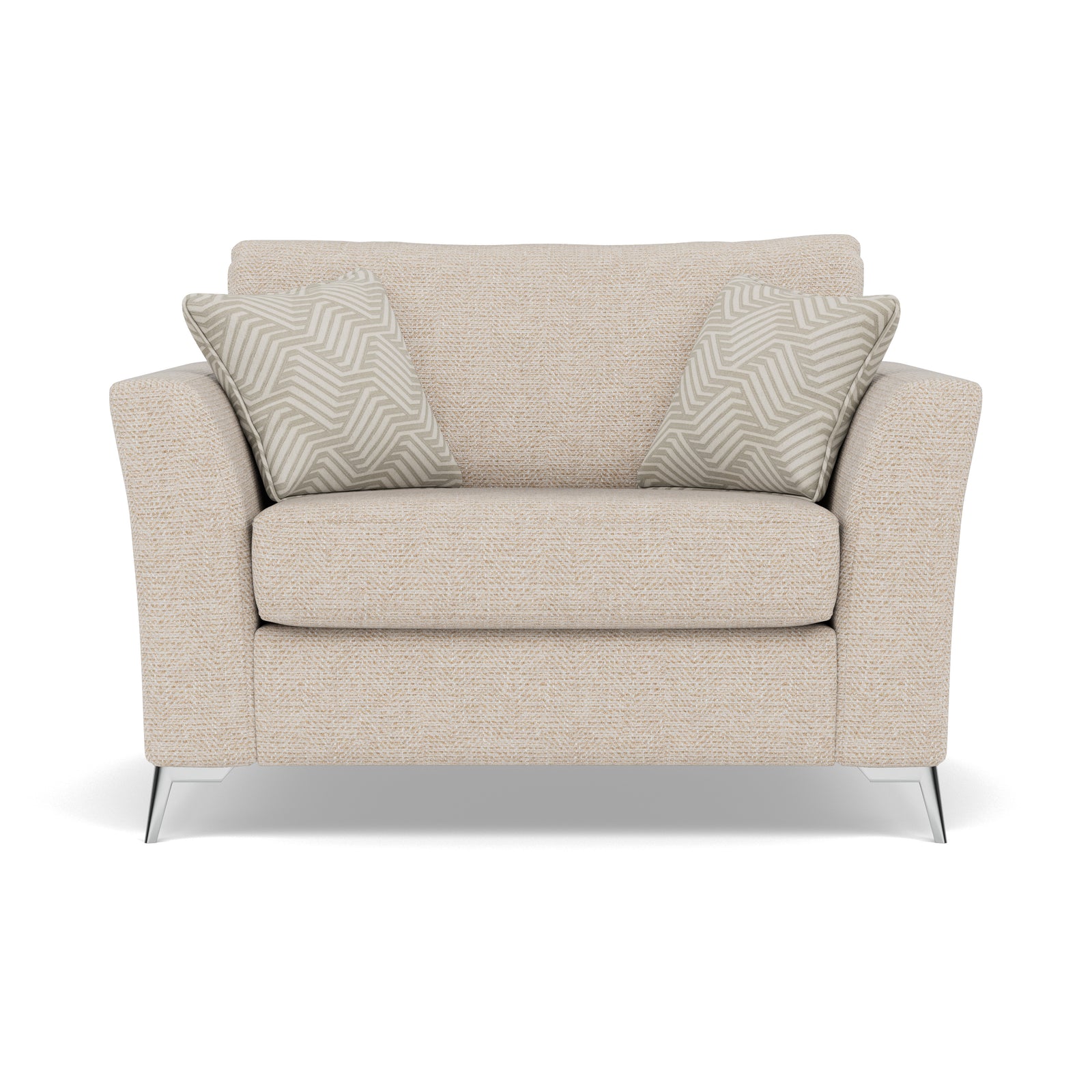 Chilton Loveseat - Cuddler Sofa Fabric Loveseats Sterling Home 1 Chrome Feet Barley Linen