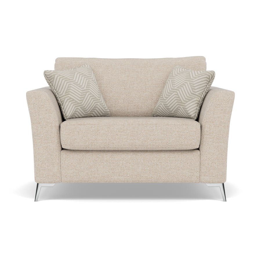 Chilton Loveseat - Cuddler Sofa Fabric Loveseats Sterling Home 1 Chrome Feet Barley Linen