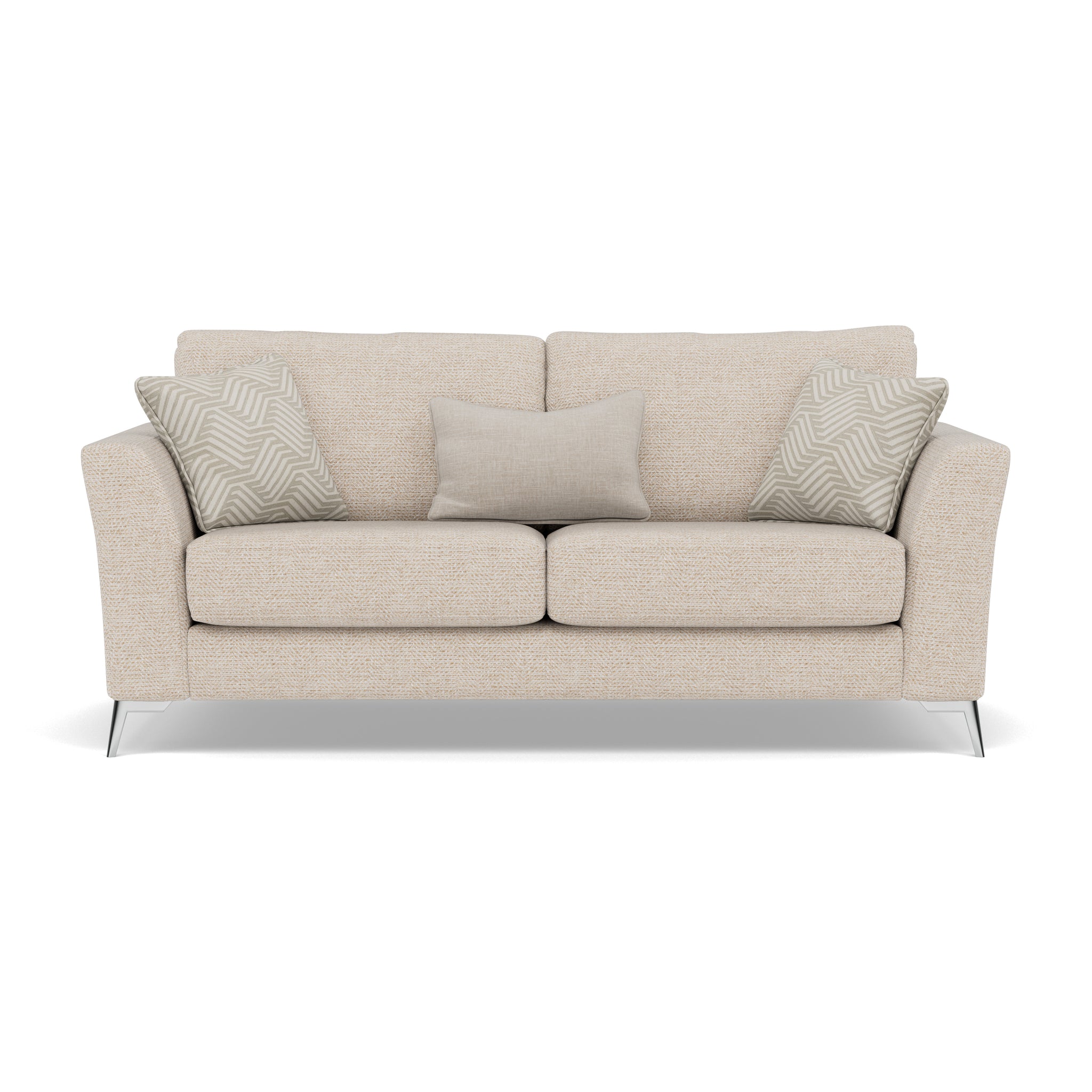 Chilton Small 3 Seater Sofa - 2.5 Seater Sofa Fabric 3 Seater Sofas Sterling Home 1 Chrome Feet Barley Linen