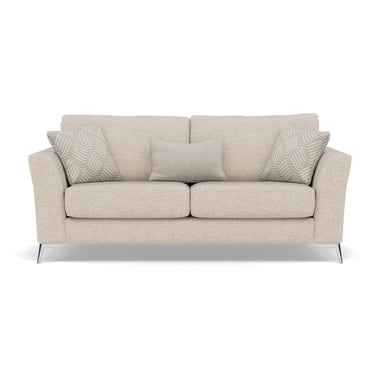 Chilton Small 3 Seater Sofa - 2.5 Seater Sofa Fabric 3 Seater Sofas Sterling Home 1 Chrome Feet Barley Linen