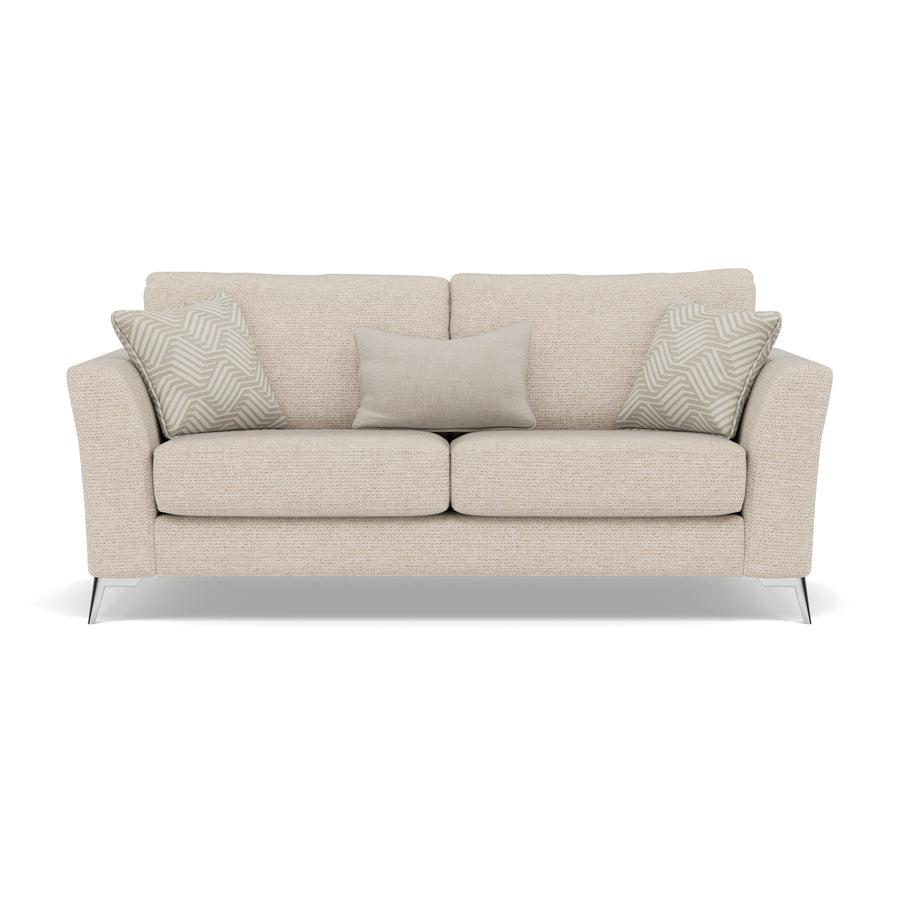 Chilton Small 3 Seater Sofa - 2.5 Seater Sofa Fabric 3 Seater Sofas Sterling Home 1 Chrome Feet Barley Linen