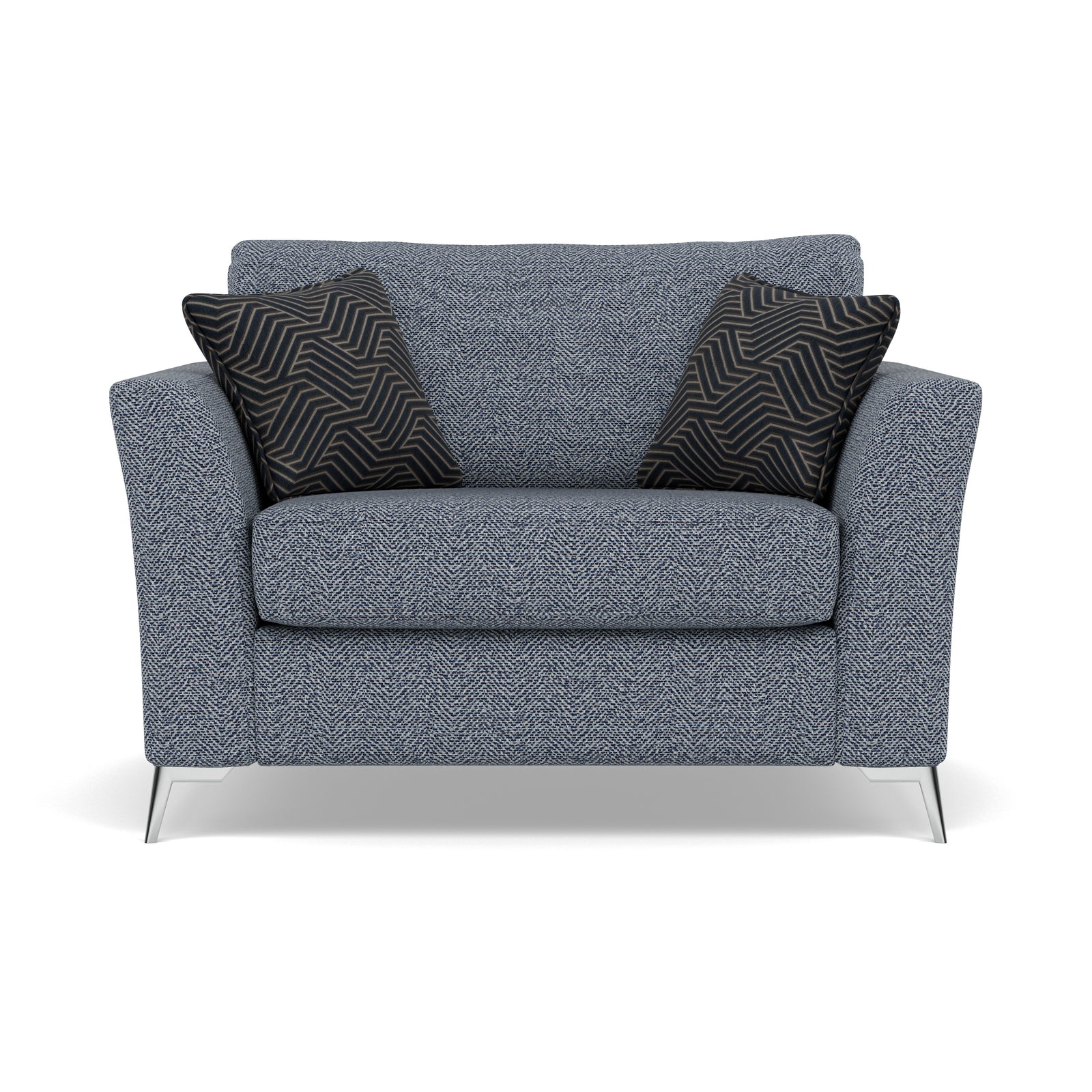 Chilton Loveseat - Cuddler Sofa Fabric Loveseats Sterling Home 5 Chrome Feet Barley Marine