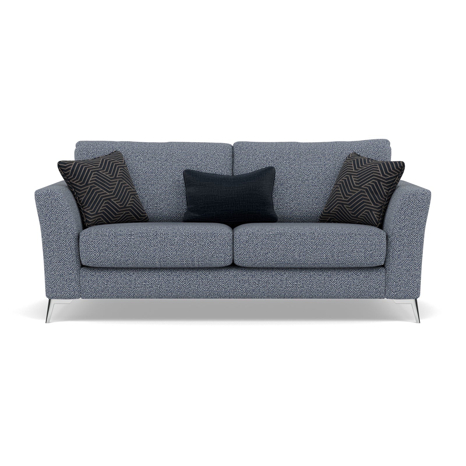 Chilton Small 3 Seater Sofa - 2.5 Seater Sofa Fabric 3 Seater Sofas Sterling Home 5 Chrome Feet Barley Marine