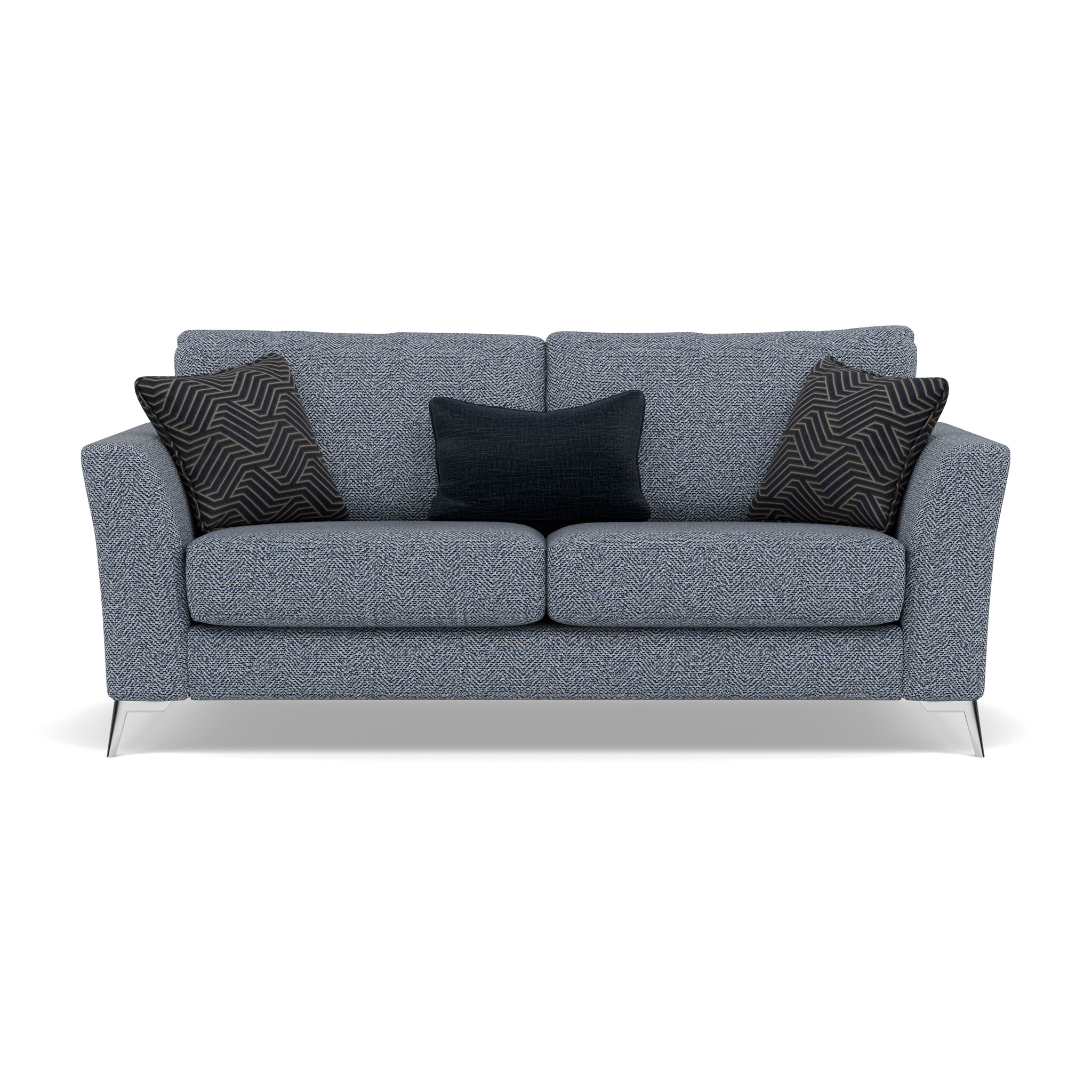 Chilton Small 3 Seater Sofa - 2.5 Seater Sofa Fabric 3 Seater Sofas Sterling Home 5 Chrome Feet Barley Marine