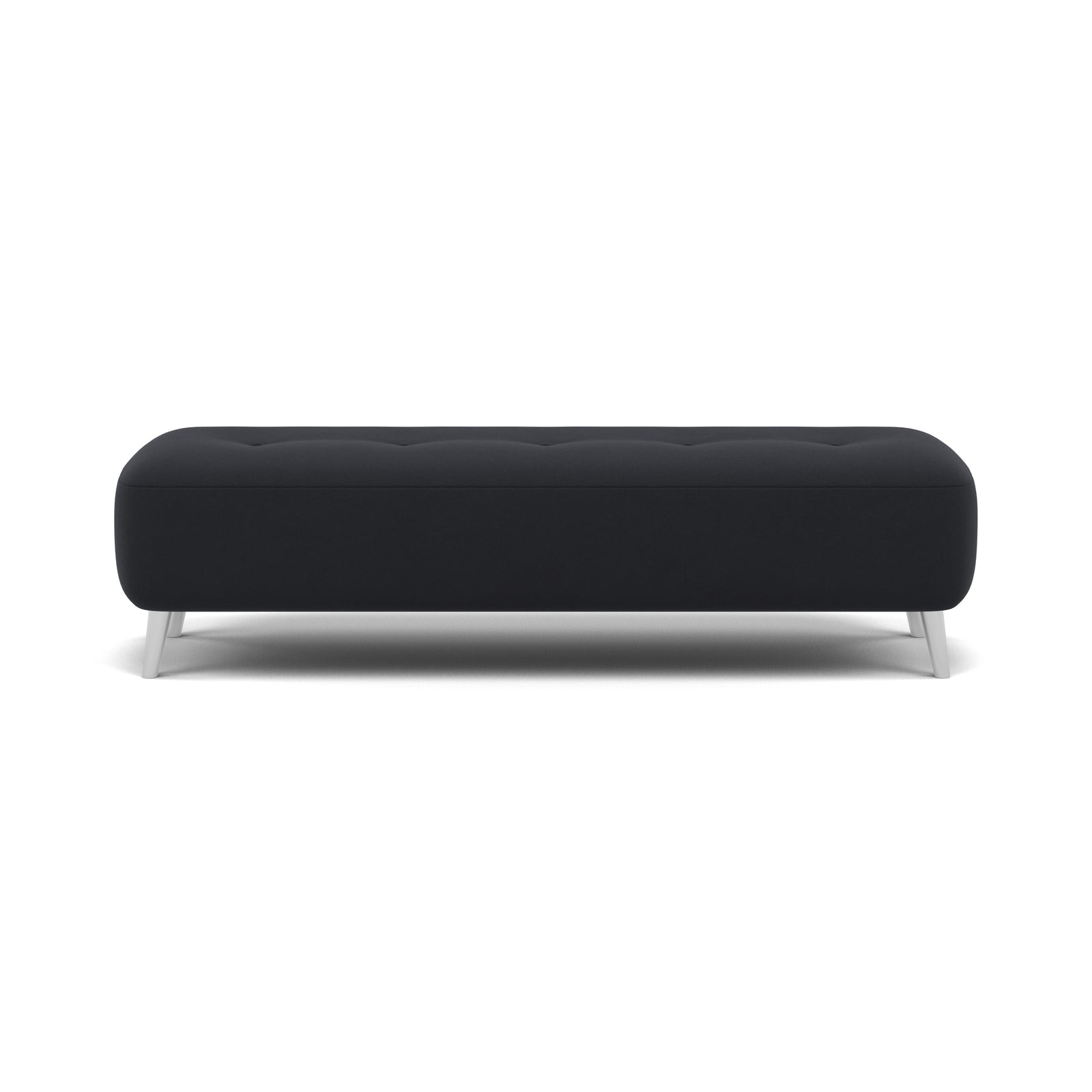 Phoebe Footstool - Medium Bench Stool Grade B Sterling Home 5 Plush Velvet Charcoal Chrome