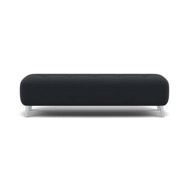 Phoebe Footstool - Medium Bench Stool Grade B Sterling Home 5 Plush Velvet Charcoal Chrome
