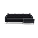 Phoebe Large Chaise Sofa - Large Chaise Sofa RHF Standard Back Grade B - Right Hand Facing Sterling Home 5 Plush Velvet Charcoal Chrome