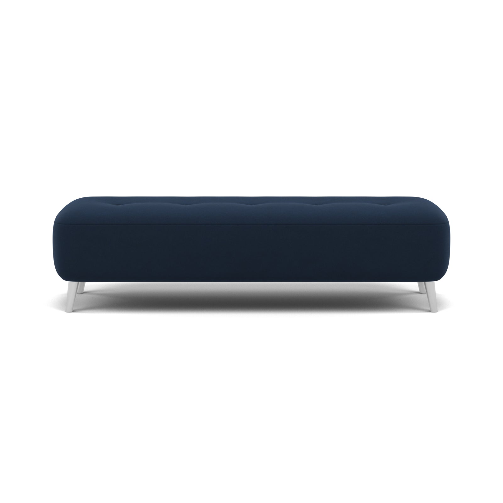 Phoebe Footstool - Medium Bench Stool Grade B Sterling Home 9 Plush Velvet Indigo Chrome