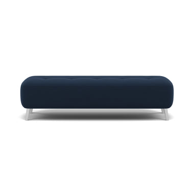 Phoebe Footstool - Medium Bench Stool Grade B Sterling Home 9 Plush Velvet Indigo Chrome
