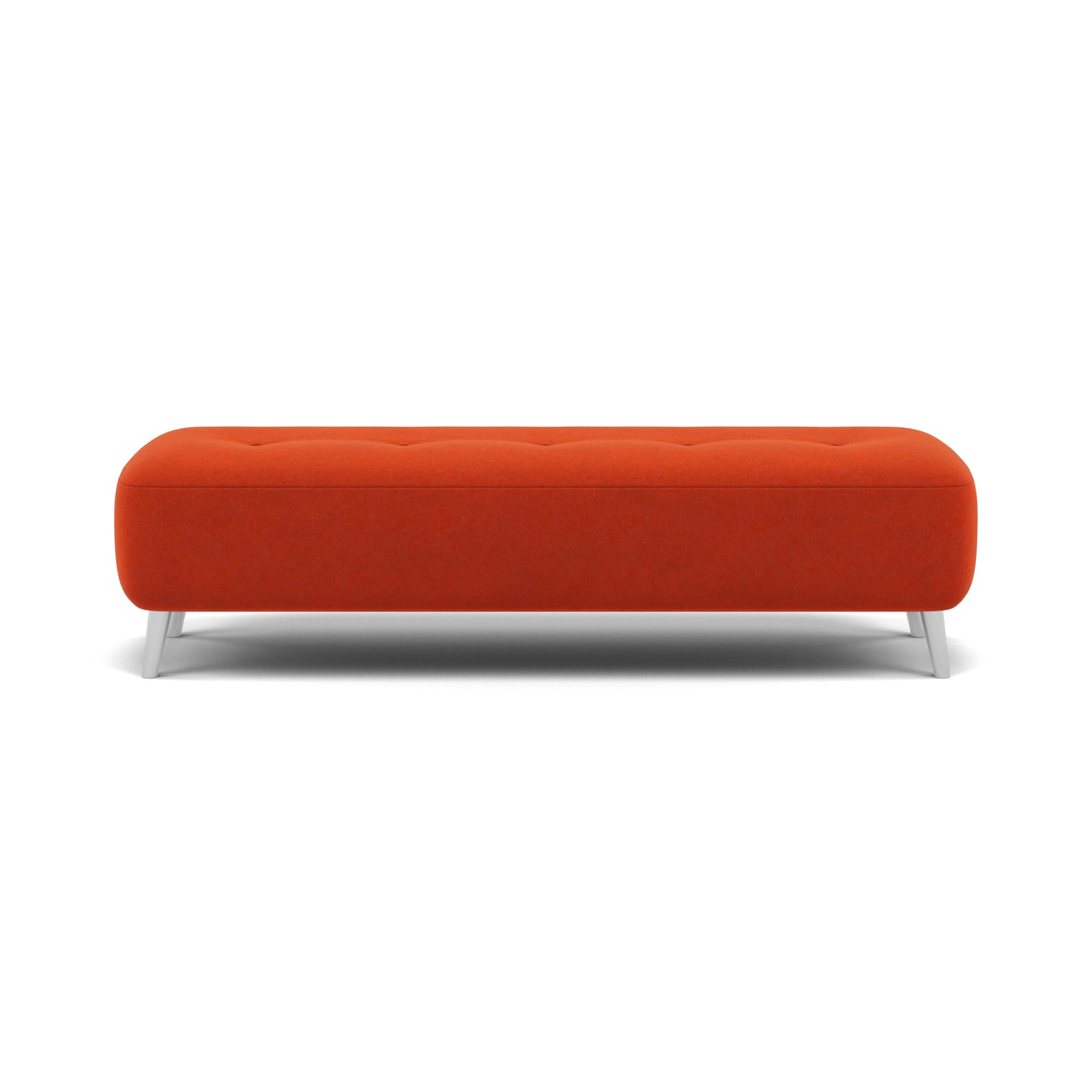 Phoebe Footstool - Medium Bench Stool Grade B Sterling Home 13 Plush Velvet Paprika Chrome