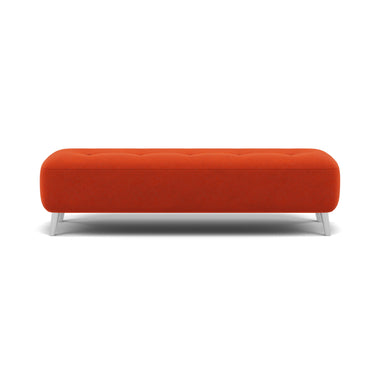 Phoebe Footstool - Medium Bench Stool Grade B Sterling Home 13 Plush Velvet Paprika Chrome