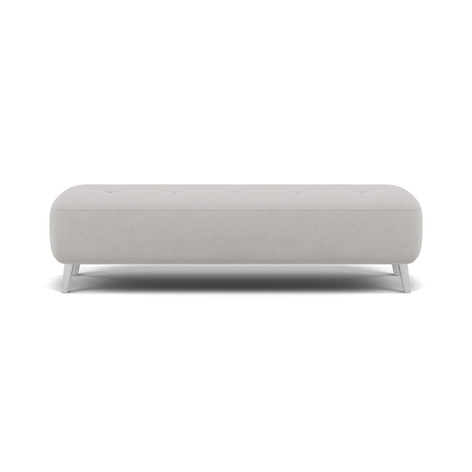 Phoebe Footstool - Medium Bench Stool Grade B Sterling Home 17 Plush Velvet Silver Chrome