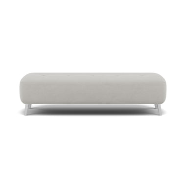 Phoebe Footstool - Medium Bench Stool Grade B Sterling Home 17 Plush Velvet Silver Chrome