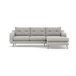 Phoebe Large Chaise Sofa - Large Chaise Sofa RHF Standard Back Grade B - Right Hand Facing Sterling Home 17 Plush Velvet Silver Chrome