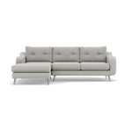 Phoebe Large Chaise Sofa - Large Chaise Sofa LHF Standard Back Grade B - Left Hand Facing Sterling Home 17 Plush Velvet Silver Chrome
