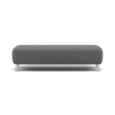 Phoebe Footstool - Medium Bench Stool Grade B Sterling Home 21 Plush Velvet Slate Chrome