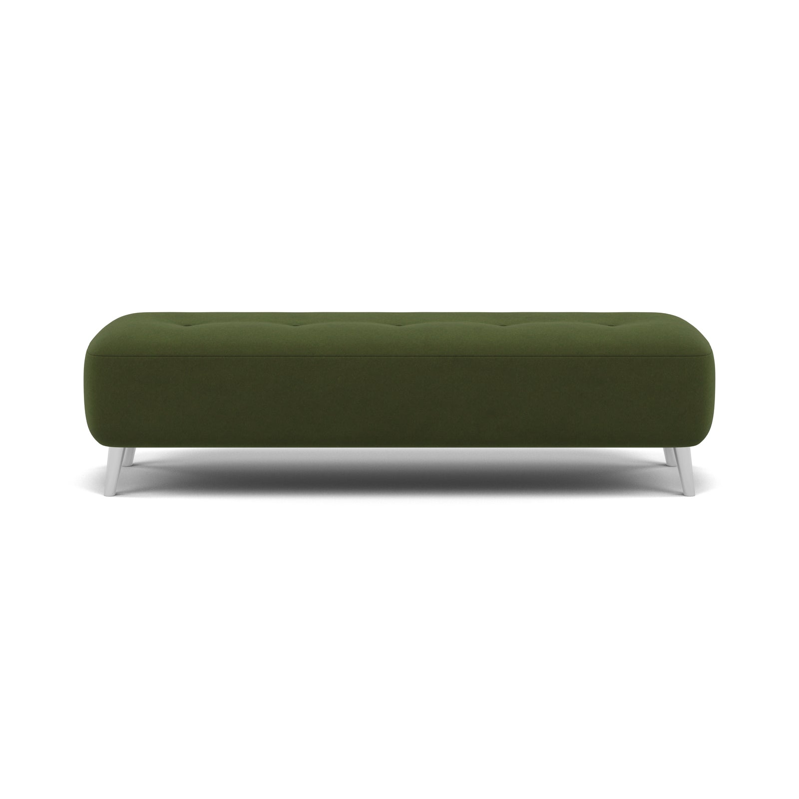 Phoebe Footstool - Medium Bench Stool Grade B Sterling Home 21 Plush Velvet Vine Chrome
