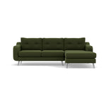 Phoebe Large Chaise Sofa - Large Chaise Sofa RHF Standard Back Grade B - Right Hand Facing Sterling Home 21 Plush Velvet Vine Chrome