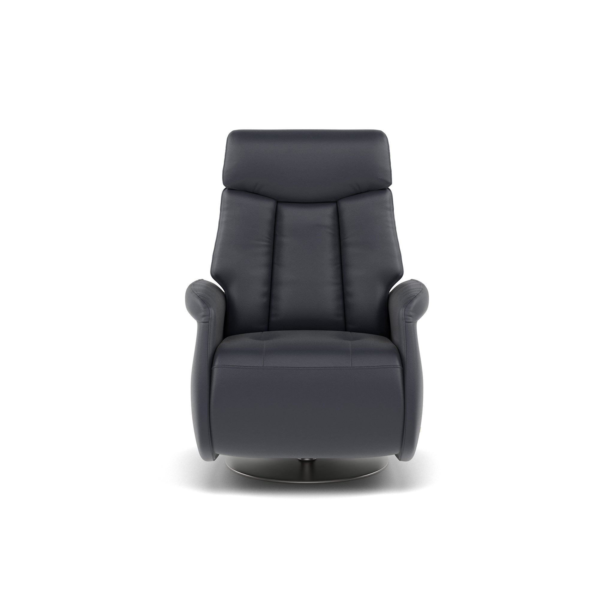 Nicoletti Break Recliner Armchair - Power Chair with Round Metal Base CB Armchairs Sterling Home 3 Macao Blu-S 81