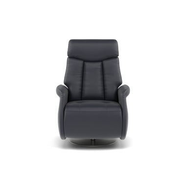 Nicoletti Break Recliner Armchair - Power Chair with Round Metal Base CB Armchairs Sterling Home 3 Macao Blu-S 81