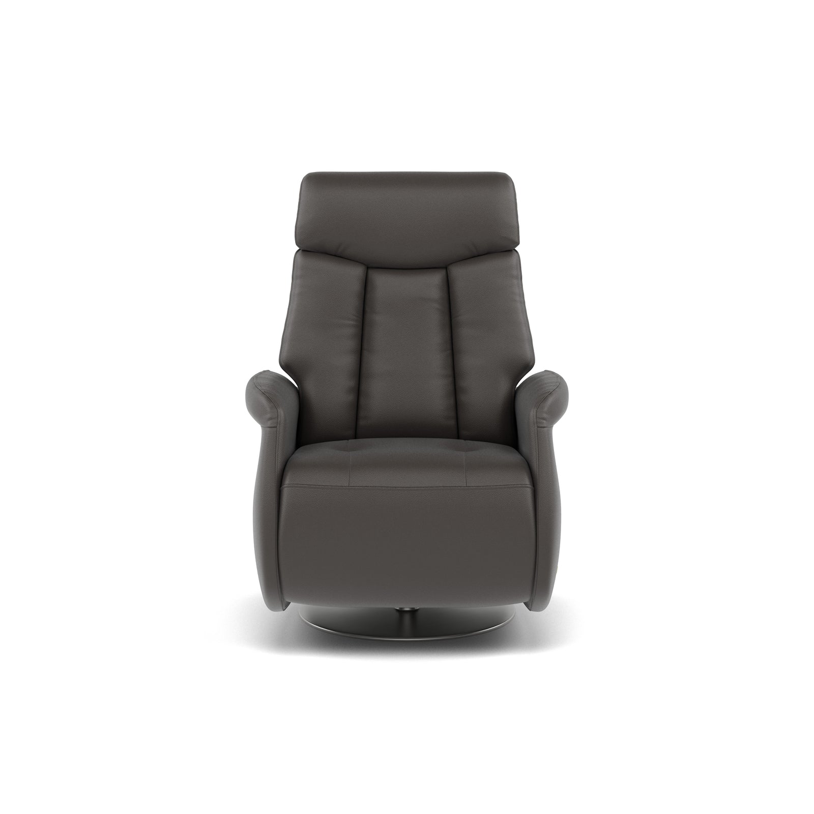 Nicoletti Break Recliner Armchair - Power Chair with Round Metal Base CB Armchairs Sterling Home 4 Macao Grigio Scuro 327