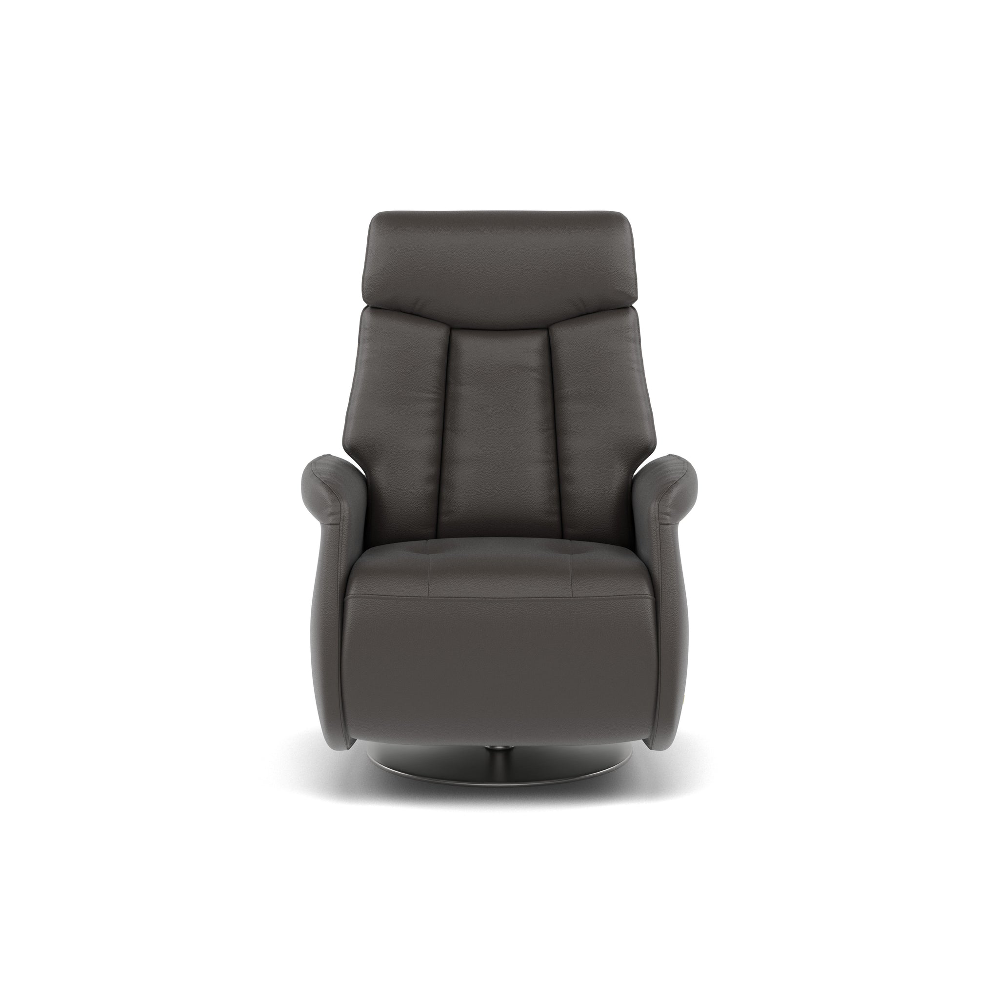 Nicoletti Break Recliner Armchair - Power Chair with Round Metal Base CB Armchairs Sterling Home 4 Macao Grigio Scuro 327