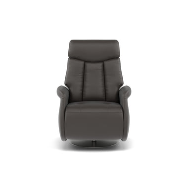 Nicoletti Break Recliner Armchair - Power Chair with Round Metal Base CB Armchairs Sterling Home 4 Macao Grigio Scuro 327