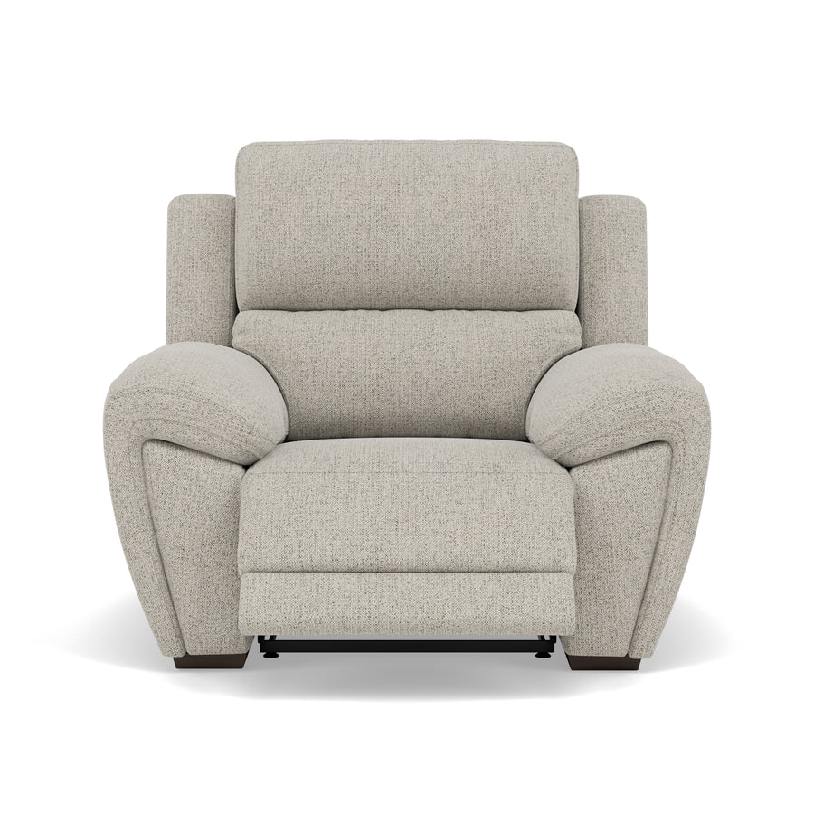 Echo Recliner Armchair - Power Recliner Chair Lumber Support Fabric - Power With Power Headrest Footrest Lumbar & USB Sterling Home 1 FAB-MIL-104 OYSTER