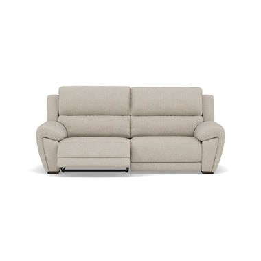 Echo 3 Seater Recliner Sofa - 2.5 Seater Sofa 2 Power Recliners Lumber Support Fabric - Power With Power Headrest Footrest Lumbar & USB 3 Seater Sofas Sterling Home 4 FAB-MIL-110 SAND