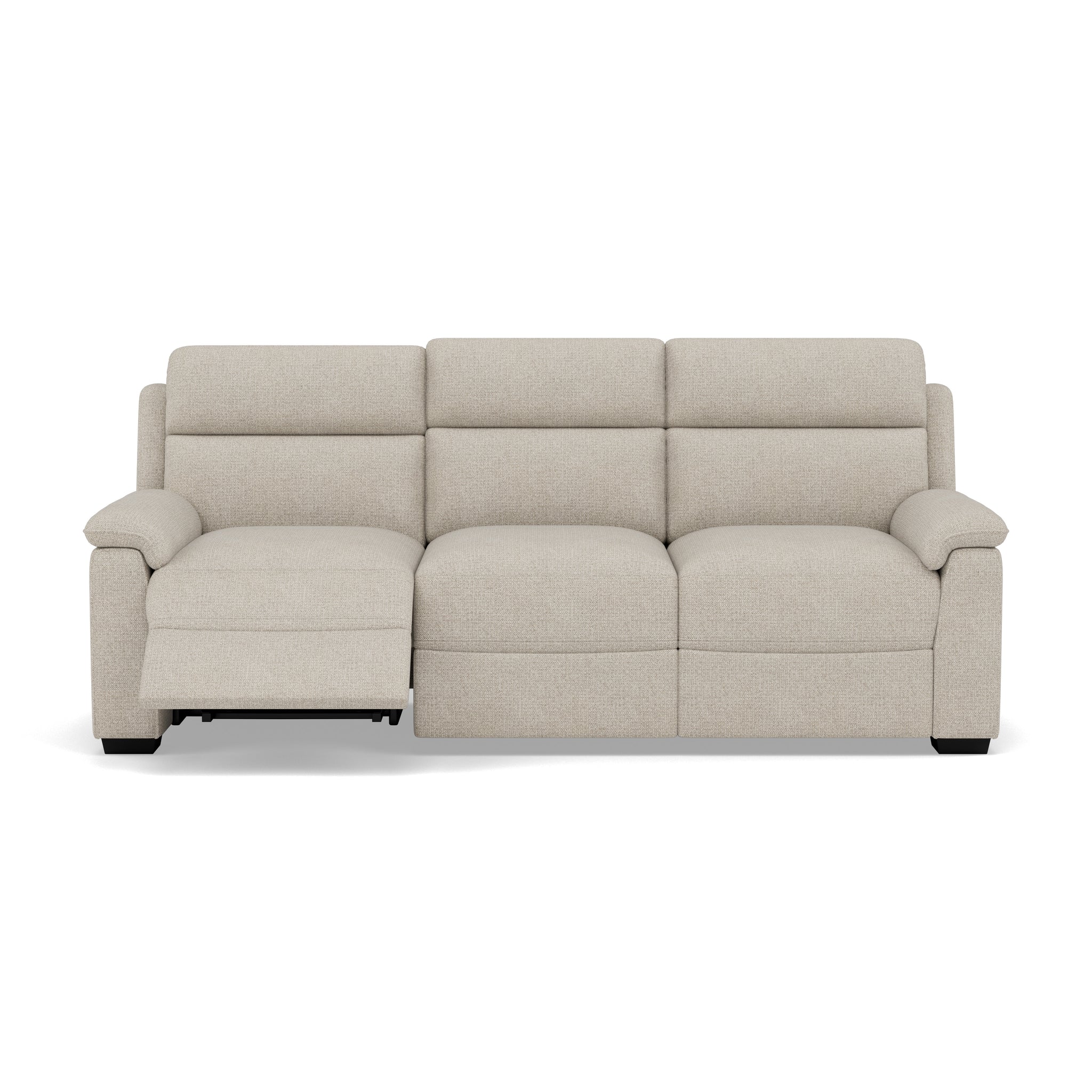 Eldon 3 Seater Power Recliner - 2.5 Seater Sofa 2 Power Recliners Fabric - Power Recliner Power Footrest Headrest & USB 3 Seater Sofas Sterling Home 4 FAB-MIL-110 SAND