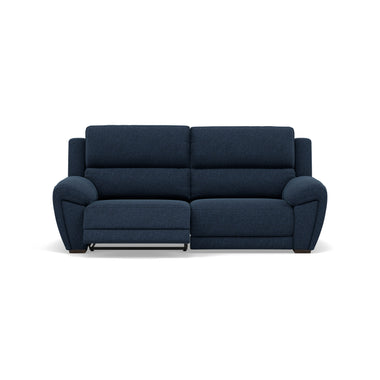 Echo 3 Seater Recliner Sofa - 2.5 Seater Sofa 2 Power Recliners Lumber Support Fabric - Power With Power Headrest Footrest Lumbar & USB 3 Seater Sofas Sterling Home 7 FAB-MIL-303 NAVY