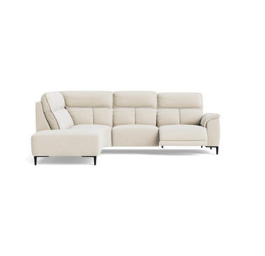 Loma Large Corner Sofa - Combination 1 Left Terminal with 2.5 Right Power 2 Pieces Fabric - Left Hand Facing - Power Recliner with USB Corner Sofas Sterling Home 5 FAB-NTS - 01 CREAM