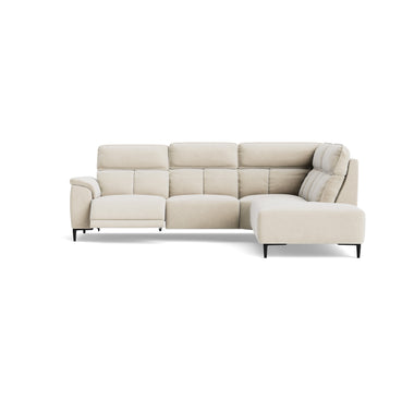 Loma Large Corner Sofa - Combination 2 Right Terminal with 2.5 Left Power 2 Pieces Fabric - Right Hand Facing - Power Recliner with USB Corner Sofas Sterling Home 3 FAB-NTS - 01 CREAM
