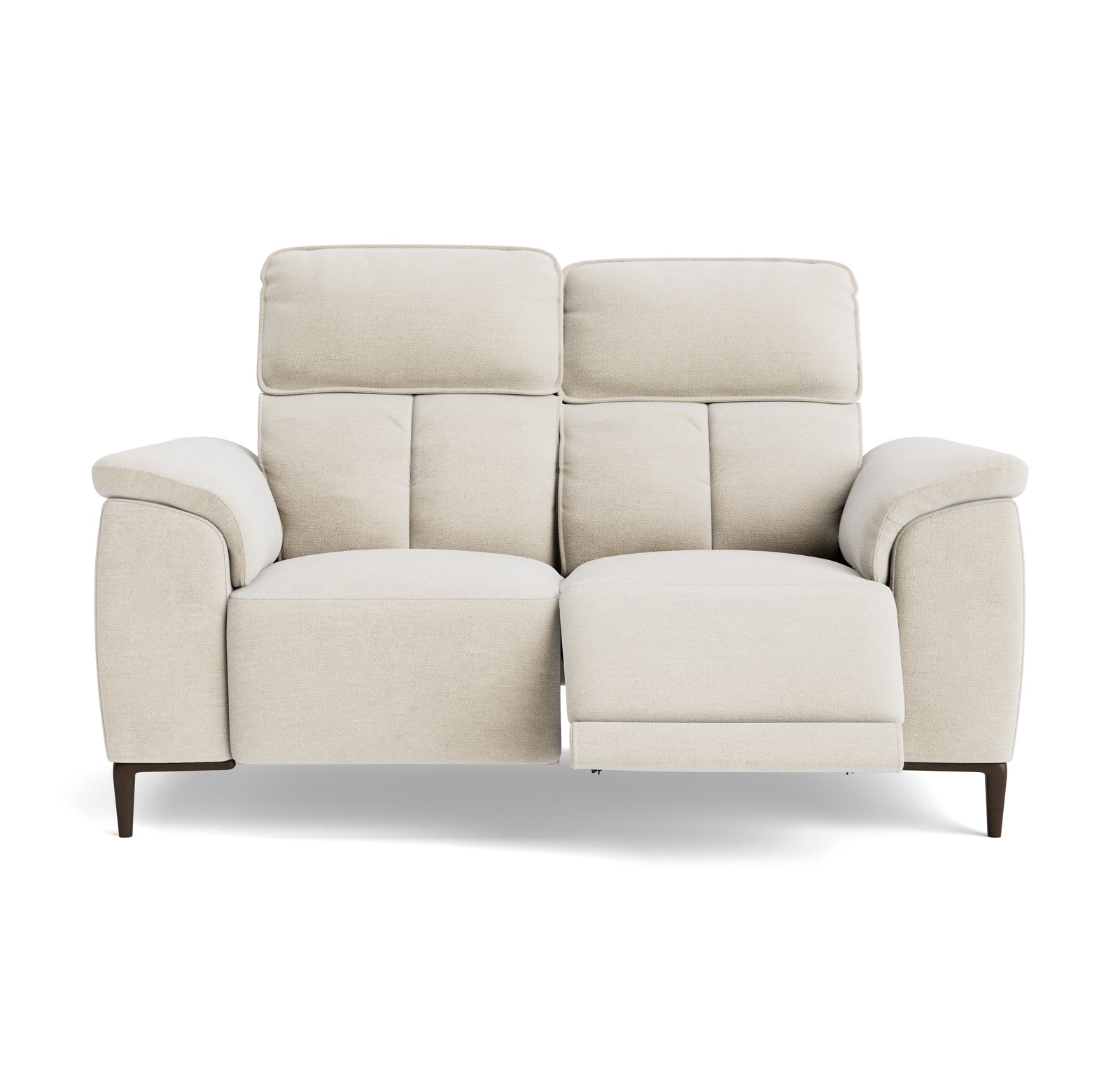 Loma 2 Seater Recliner Sofa - 2 Seater Sofa with 2 Power Recliners USB Fabric - Power Recliner with USB Sterling Home 3 FAB-NTS - 01 CREAM