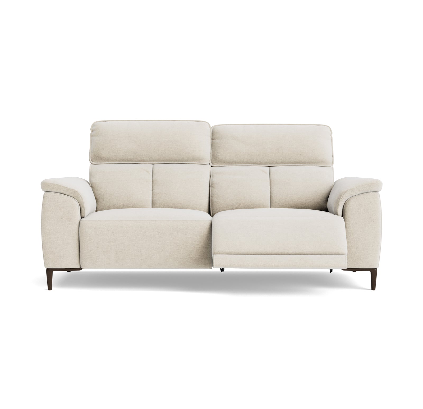 Loma 3 Seater Recliner Sofa - 2.5 Seater Sofa with 2 Power Recliners USB Fabric - Power Recliner with USB 3 Seater Sofas Sterling Home 3 FAB-NTS - 01 CREAM