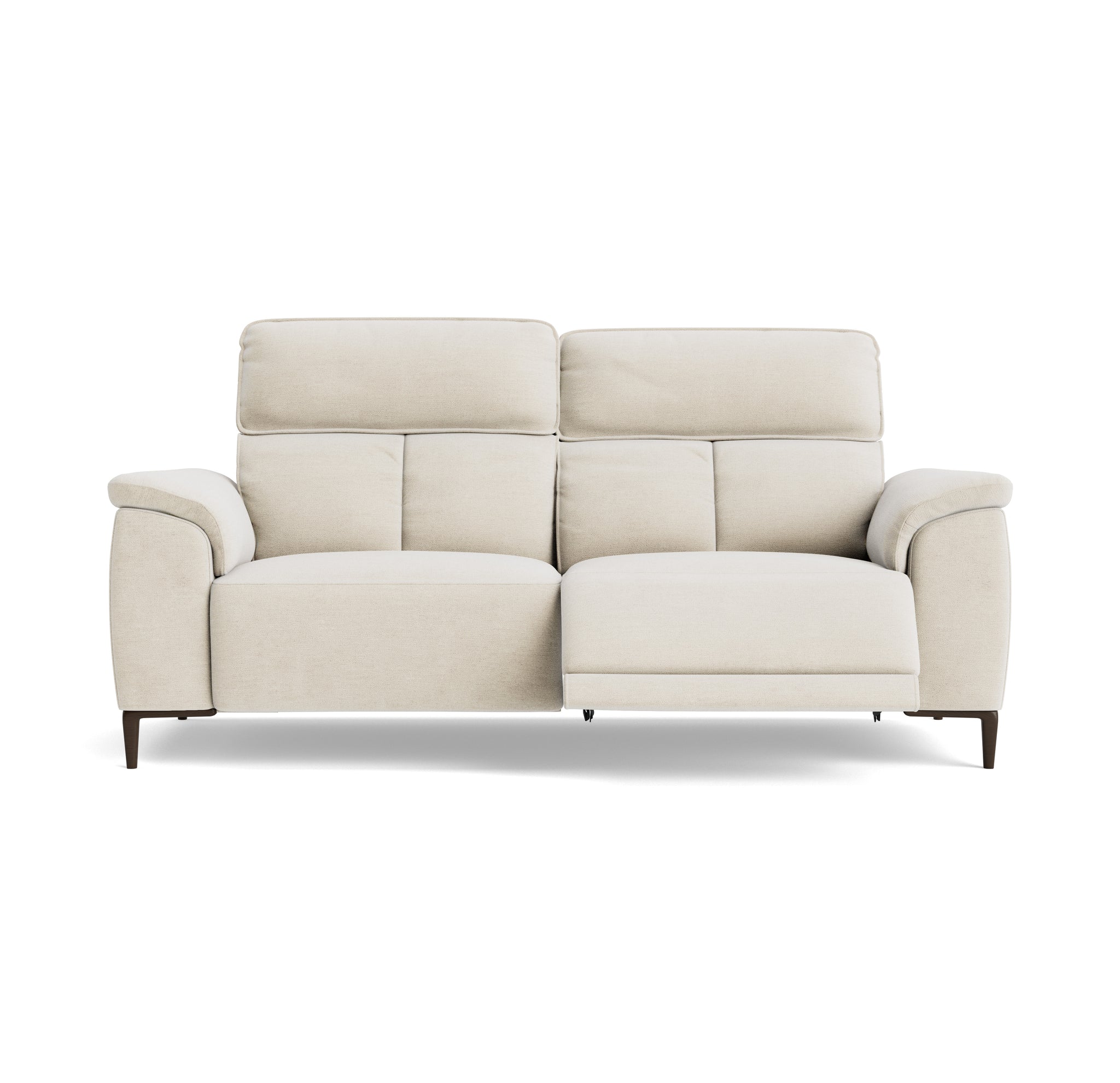 Loma 3 Seater Recliner Sofa - 2.5 Seater Sofa with 2 Power Recliners USB Fabric - Power Recliner with USB 3 Seater Sofas Sterling Home 3 FAB-NTS - 01 CREAM