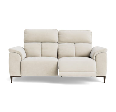 Loma Small 3 Seater Recliner Sofa - 2.5 Seater Sofa with 2 Power Recliners (Compact) USB Fabric - Power Recliner with USB Sterling Home 3 FAB-NTS - 01 CREAM