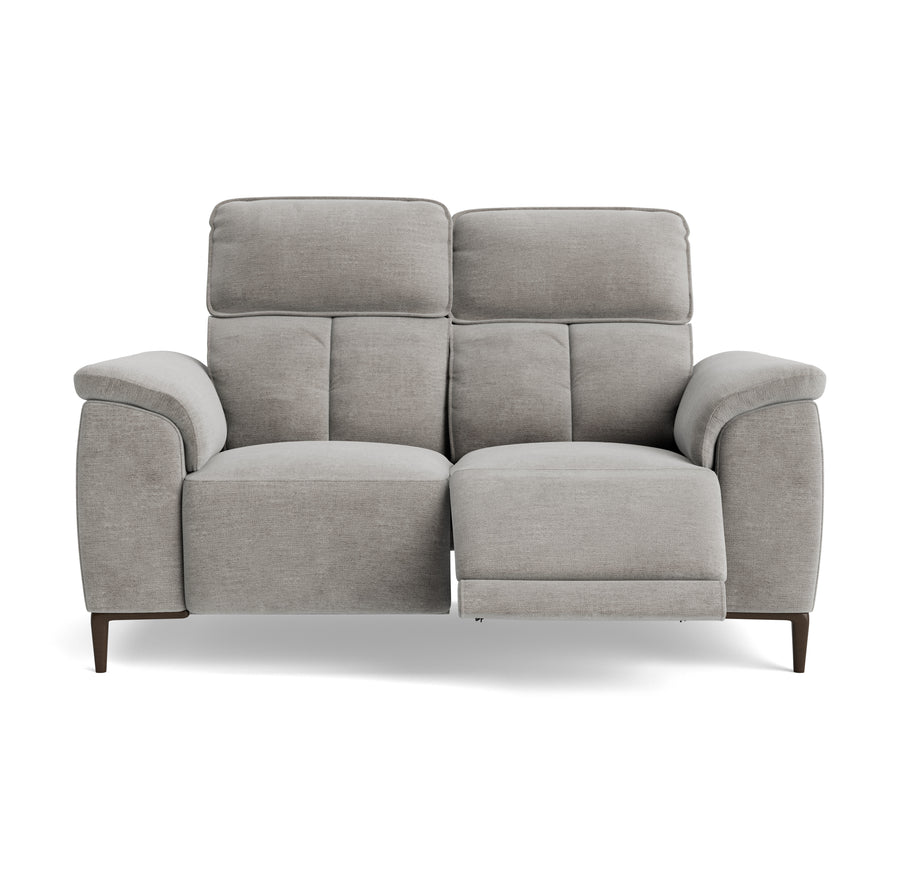 Loma 2 Seater Recliner Sofa - 2 Seater Sofa with 2 Power Recliners USB Fabric - Power Recliner with USB Sterling Home 1 FAB-NTS - 11 DOVE