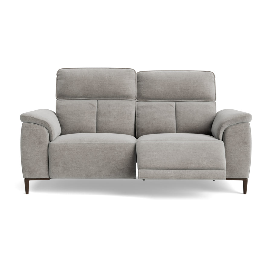 Loma Small 3 Seater Recliner Sofa - 2.5 Seater Sofa with 2 Power Recliners (Compact) USB Fabric - Power Recliner with USB Sterling Home 1 FAB-NTS - 11 DOVE