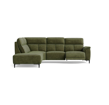 Loma Large Corner Sofa - Combination 1 Left Terminal with 2.5 Right Power 2 Pieces Fabric - Left Hand Facing - Power Recliner with USB Corner Sofas Sterling Home 7 FAB-NTS - 16 OLIVE GREEN