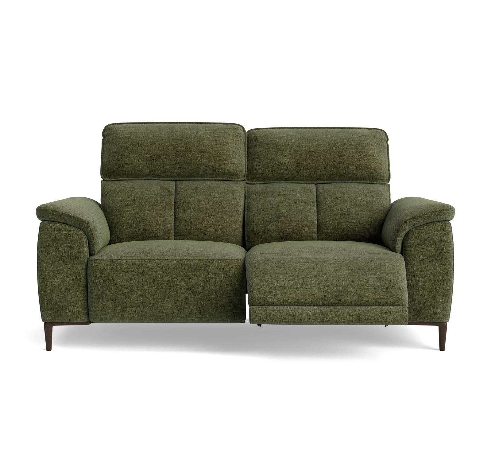 Loma Small 3 Seater Recliner Sofa - 2.5 Seater Sofa with 2 Power Recliners (Compact) USB Fabric - Power Recliner with USB Sterling Home 5 FAB-NTS - 16 OLIVE GREEN