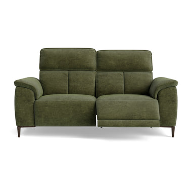 Loma Small 3 Seater Recliner Sofa - 2.5 Seater Sofa with 2 Power Recliners (Compact) USB Fabric - Power Recliner with USB Sterling Home 5 FAB-NTS - 16 OLIVE GREEN
